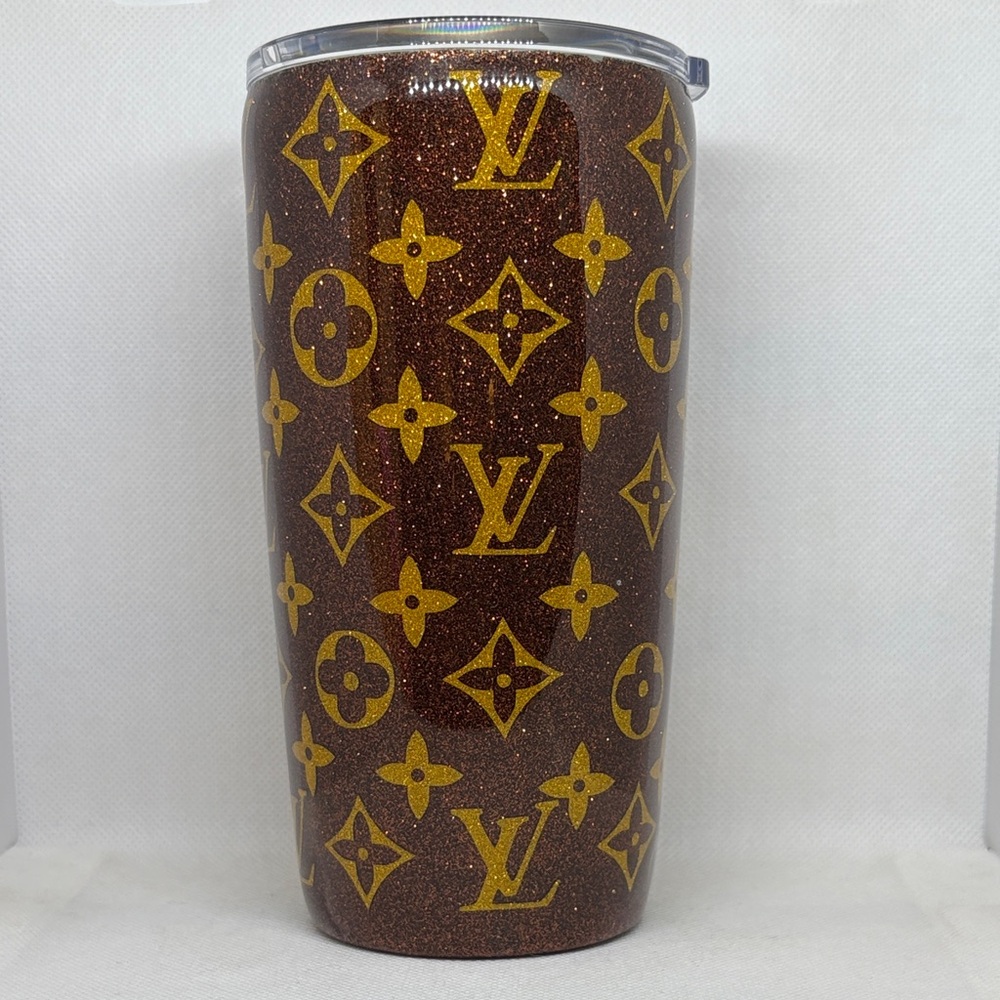 Yeti LV Monogram Design Thick Dipped Coded RAMBLER® 20oz TUMBLER
W MAGSLIDER LID